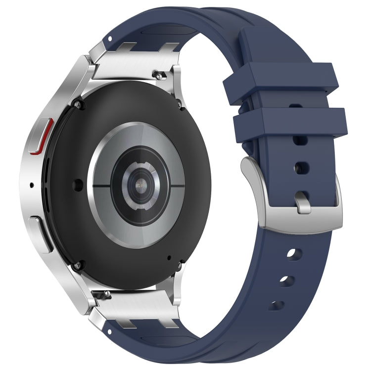 For Amazfit Pop 20mm Quick Release Silver Buckle Royal Silicone Watch Band(Navy Blue) - free shipping - PMC TechLife - Order now!