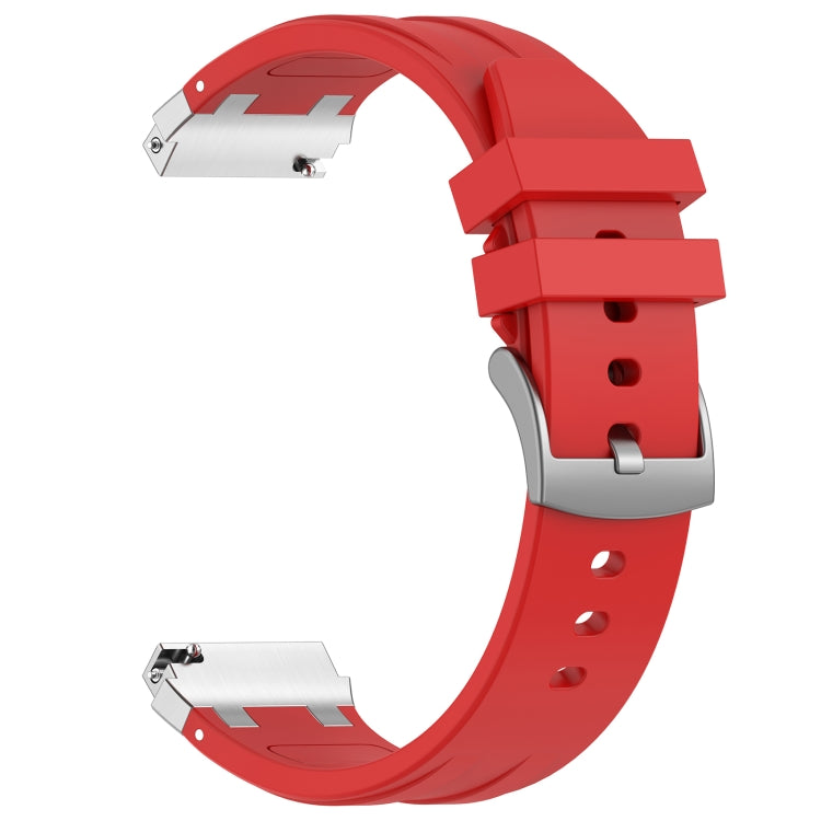 For Amazfit Pop 20mm Quick Release Silver Buckle Royal Silicone Watch Band(Red) - free shipping - PMC TechLife - Order now!