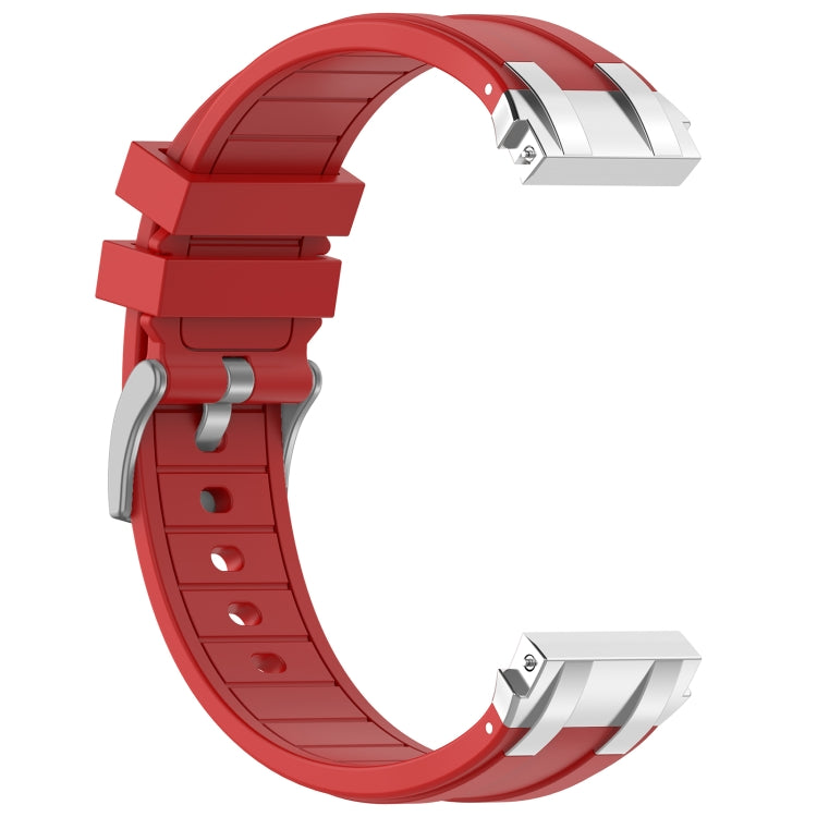 For Amazfit Pop 20mm Quick Release Silver Buckle Royal Silicone Watch Band(Red) - free shipping - PMC TechLife - Order now!