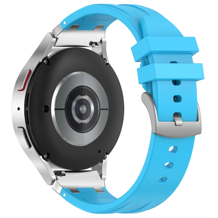 For Amazfit Pop 20mm Quick Release Silver Buckle Royal Silicone Watch Band(Sky Blue) - free shipping - PMC TechLife - Order now!