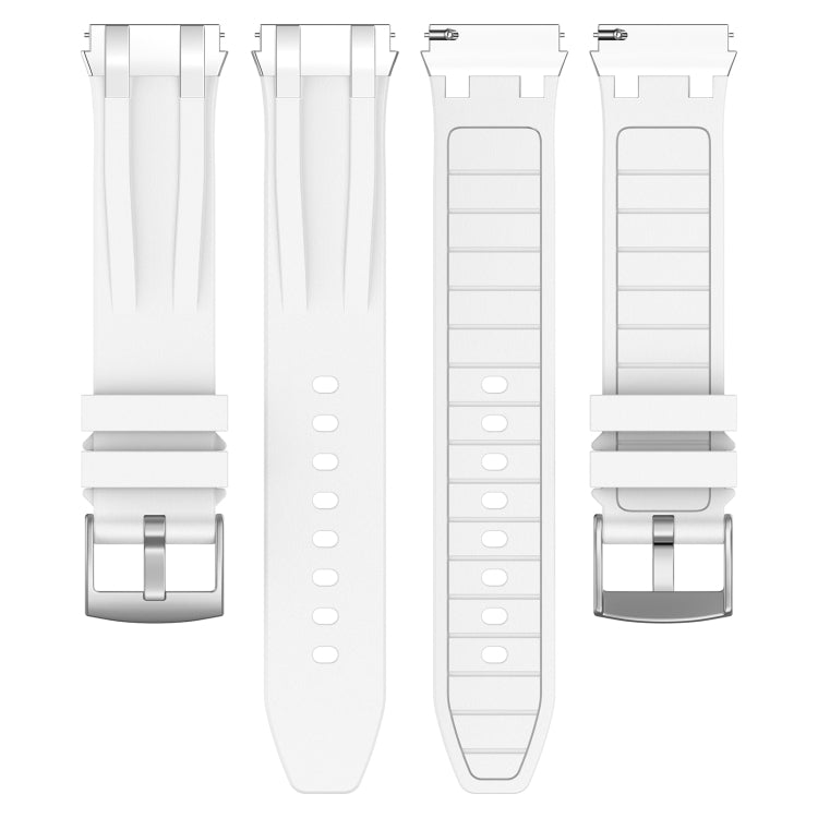 For Amazfit GTS 2 20mm Quick Release Silver Buckle Royal Silicone Watch Band(White) - free shipping - PMC TechLife - Order now!
