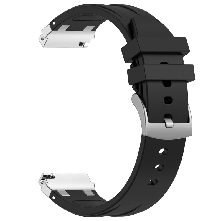 For Amazfit Bip Lite 20mm Quick Release Silver Buckle Royal Silicone Watch Band(Black) - free shipping - PMC TechLife - Order now!