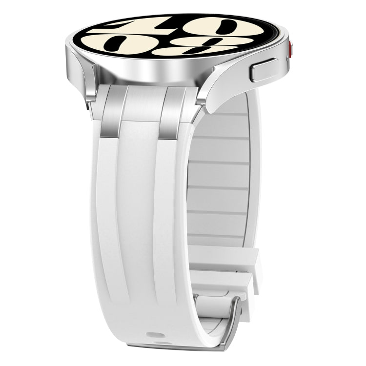 For Amazfit GTS 20mm Quick Release Silver Buckle Royal Silicone Watch Band(White) - free shipping - PMC TechLife - Order now!