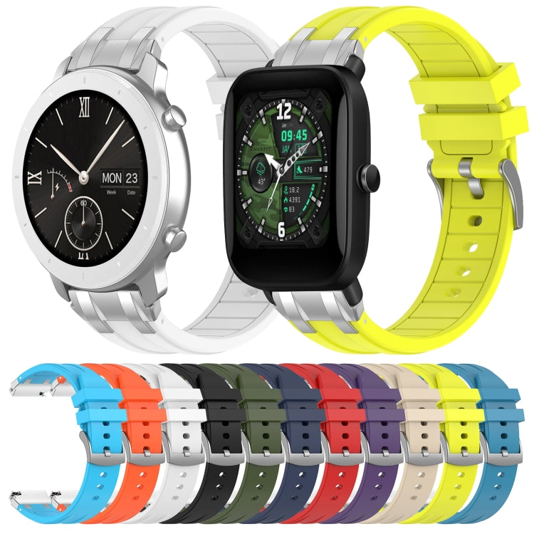For Amazfit GTS4 Mini 20mm Quick Release Silver Buckle Royal Silicone Watch Band(Red) - free shipping - PMC TechLife - Order now!