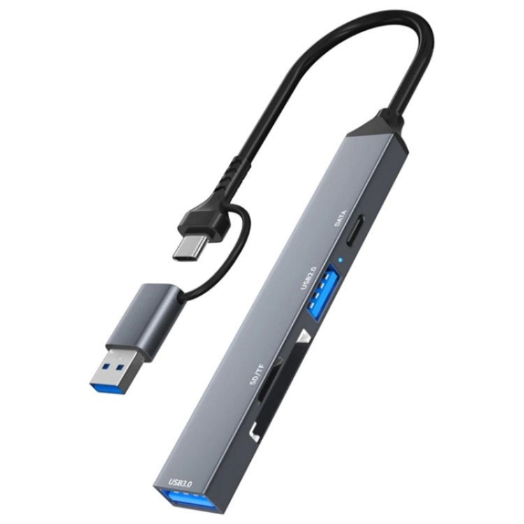 ADS-806D Type-C+USB to USB 3.0 Hub SD / TF Card Reader Multi-Function Docking Station - USB 3.0 HUB by PMC TechLife | Online Shopping South Africa | PMC TechLife | Buy Now Pay Later Mobicred