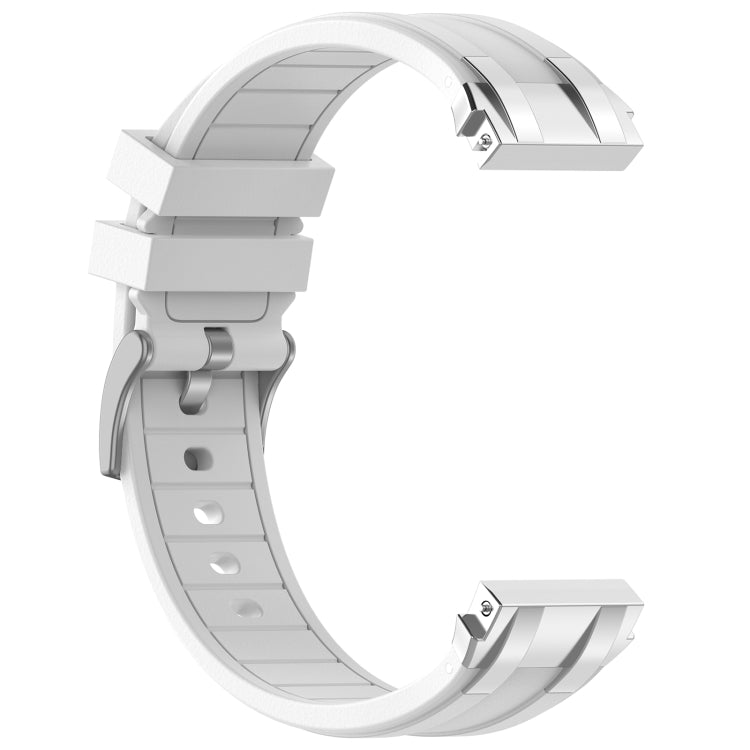 For Garmin Venu 2 22mm Quick Release Silver Buckle Royal Silicone Watch Band(White) - free shipping - PMC TechLife - Order now!