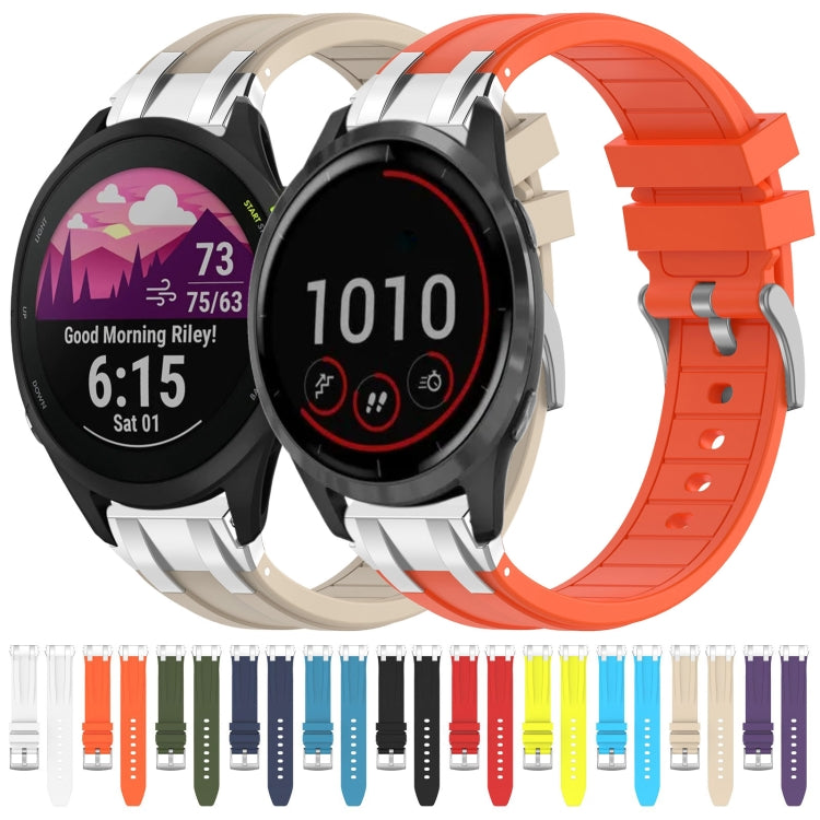 For Garmin Forerunner 265 Music 22mm Quick Release Silver Buckle Royal Silicone Watch Band(Red) - free shipping - PMC TechLife - Order now!