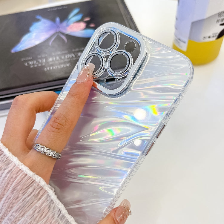 For iPhone 16 Pro Plating Glitter Texture Chain Wristband TPU Phone Case with Lens Film(White Shell Pattern) - iPhone 16 Pro Cases by PMC Jewellery | Online Shopping South Africa | PMC Jewellery | Buy Now Pay Later Mobicred