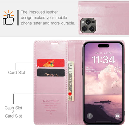 For iPhone 16 Pro Max CaseMe 003 Crazy Horse Texture Flip Leather Phone Case(Pink) - iPhone 16 Pro Max Cases by CaseMe | Online Shopping South Africa | PMC Jewellery | Buy Now Pay Later Mobicred