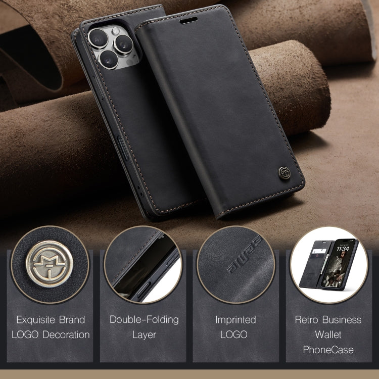 For iPhone 16 Pro CaseMe 013 Multifunctional Horizontal Flip Leather Phone Case(Black) - iPhone 16 Pro Cases by CaseMe | Online Shopping South Africa | PMC Jewellery | Buy Now Pay Later Mobicred