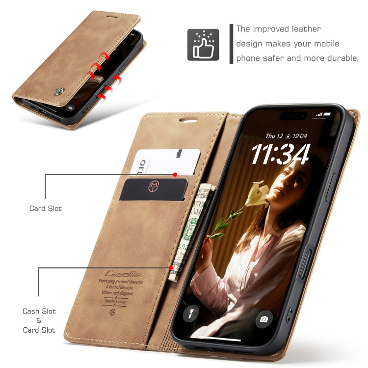 For iPhone 16 Plus CaseMe 013 Multifunctional Horizontal Flip Leather Phone Case(Brown) - iPhone 16 Plus Cases by CaseMe | Online Shopping South Africa | PMC Jewellery | Buy Now Pay Later Mobicred