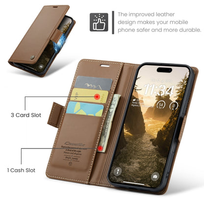 For iPhone 16 CaseMe 023 Butterfly Buckle Litchi Texture RFID Anti-theft Leather Phone Case(Brown) - iPhone 16 Cases by CaseMe | Online Shopping South Africa | PMC Jewellery | Buy Now Pay Later Mobicred