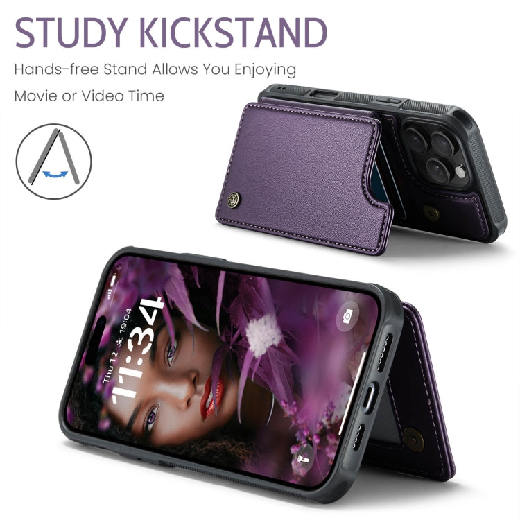 For iPhone 16 Pro Max CaseMe C22 Card Slots Holder RFID Anti-theft Phone Case(Purple) - iPhone 16 Pro Max Cases by CaseMe | Online Shopping South Africa | PMC Jewellery | Buy Now Pay Later Mobicred