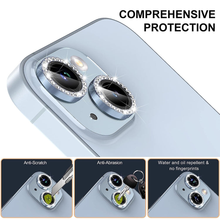 For iPhone 16 / 16 Plus ENKAY AR Anti-reflection Individual Diamond Ring Camera Lens Glass Full Film(Light Purple) - iPhone 16 Plus Tempered Glass by ENKAY | Online Shopping South Africa | PMC Jewellery | Buy Now Pay Later Mobicred