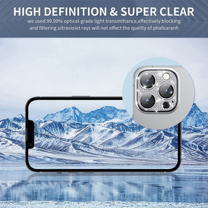 For iPhone 16 / 16 Plus ENKAY Hat-Prince Blink Diamond Camera Lens Aluminium Alloy Tempered Glass Film(Red) - iPhone 16 Tempered Glass by ENKAY | Online Shopping South Africa | PMC Jewellery | Buy Now Pay Later Mobicred