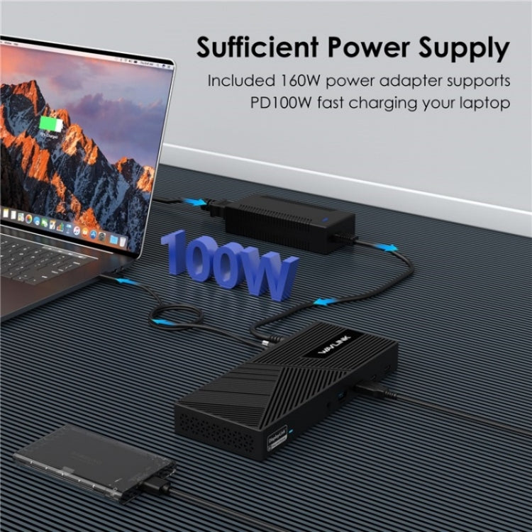 WAVLINK UG69PD25 Pro 100W PD Charging Triple 4K Display Laptop Docking Station, Plug:UK Plug - free shipping - PMc TechLife - Order now!