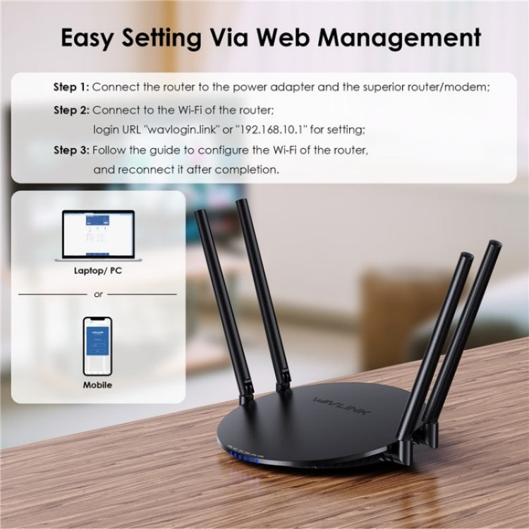 WAVLINK WN530HG3 AC1200 Dual Band AP Router 1000Mbps WAN / LAN Ethernet Port, Plug:UK Plug - Wireless Routers by WAVLINK | Online Shopping South Africa | PMC Jewellery | Buy Now Pay Later Mobicred