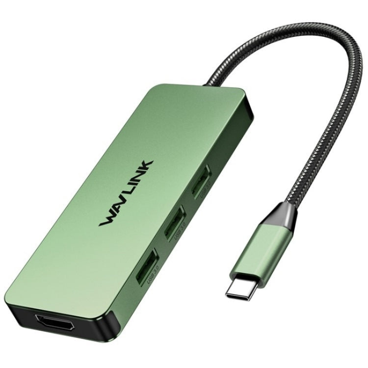 WAVLINK UHP3416 7-in-1 PD100W Charging SD / TF Card Reader 4K HD Type-C Docking Station(Blackish Green) - USB HUB by WAVLINK | Online Shopping South Africa | PMC Jewellery | Buy Now Pay Later Mobicred