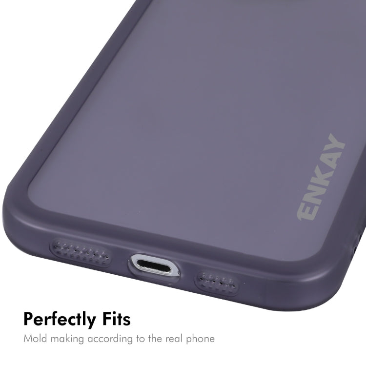 For iPhone 16 Pro Max ENKAY Hat-Prince Translucent Matte TPU Phone Case with Lens Film(Blue) - free shipping - PMC Jewellery - Order now!