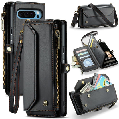 For Google Pixel 9 Pro XL CaseMe C36 Card Slots Zipper Wallet RFID Anti-theft Leather Phone Case(Black) - Google Cases by CaseMe | Online Shopping South Africa | PMC Jewellery | Buy Now Pay Later Mobicred