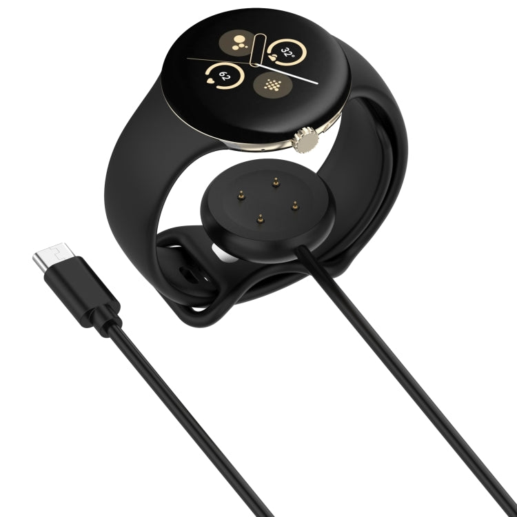 For Google Pixel Watch 3 41 / 45mm USB-C / Type-C Interface Smart Watch Charging Cable, Length: 1m(Black) - Other by PMC TechLife | Online Shopping South Africa | PMC TechLife | Buy Now Pay Later Mobicred