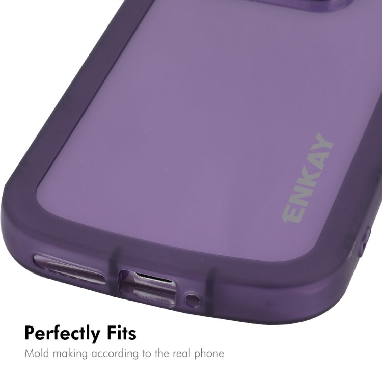 For Xiaomi 14 ENKAY Hat-Prince Translucent Matte TPU Phone Case + 9H Big Arc Edge Glass Film(Purple) - 14 Cases by ENKAY | Online Shopping South Africa | PMC Jewellery | Buy Now Pay Later Mobicred