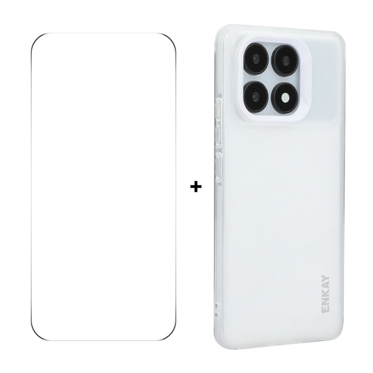 For Redmi K70 Ultra ENKAY Hat-Prince Translucent Matte TPU Soft Phone Case + 9H Big Arc Edge Film(White) - Xiaomi Cases by ENKAY | Online Shopping South Africa | PMC Jewellery | Buy Now Pay Later Mobicred