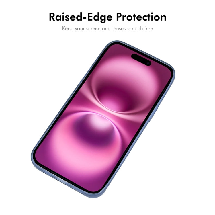 For iPhone 16 ENKAY Hat-Prince Translucent Matte TPU Phone Case with Lens Film + 9H Big Arc Edge Film(Blue) - iPhone 16 Cases by ENKAY | Online Shopping South Africa | PMC Jewellery | Buy Now Pay Later Mobicred