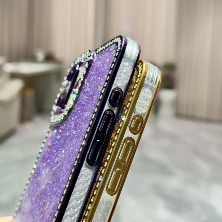 For iPhone 16 Diamond Glitter Sequins TPU Phone Case(Purple) - iPhone 16 Cases by PMC Jewellery | Online Shopping South Africa | PMC Jewellery | Buy Now Pay Later Mobicred