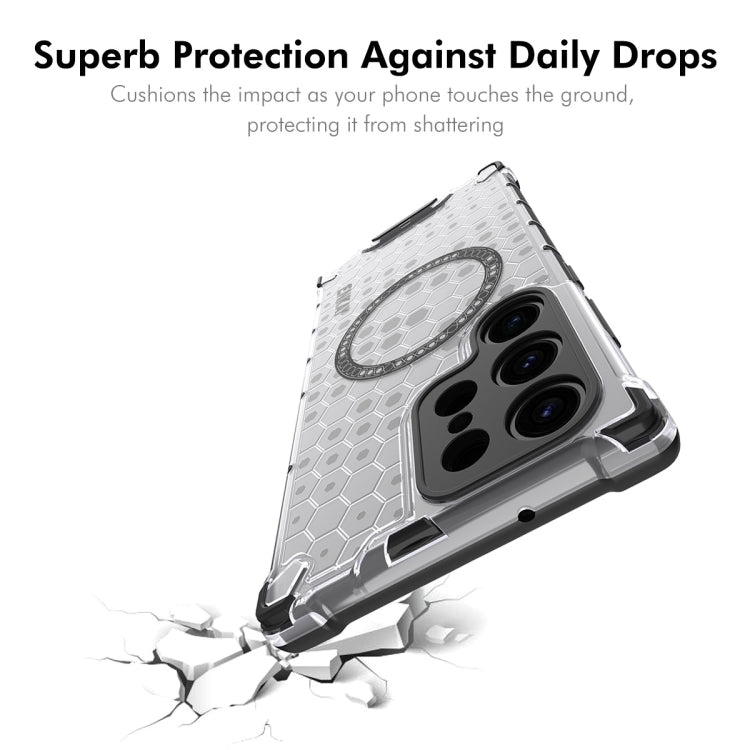 For Samsung Galaxy S24 Ultra 5G ENKAY Hat-Prince Honeycomb MagSafe Shockproof Phone Case with 0.18mm Film(Blue) - Galaxy S24 Ultra 5G Cases by ENKAY | Online Shopping South Africa | PMC Jewellery | Buy Now Pay Later Mobicred