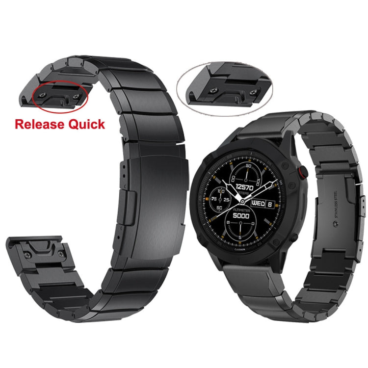 For Garmin  Instinct 2 Solar Tortoise Shell 22mm Stainless Steel Watch Band(Gold) - free shipping - PMC TechLife - Order now!
