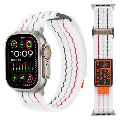 For Apple Watch Ultra 49mm Two Sections Nylon Hook and Loop Fastener Watch Band(Glacier White) - Watch Bands by PMC Jewellery | Online Shopping South Africa | PMC Jewellery | Buy Now Pay Later Mobicred