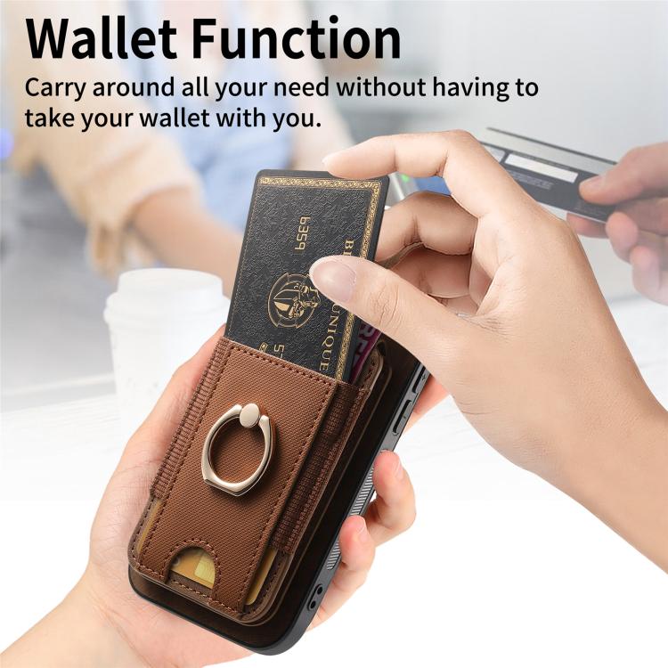 For iPhone 16e Retro Splitable Magnetic Stand Card Bag Leather Phone Case(Brown) - iPhone 16e Cases by PMC TechLife | Online Shopping South Africa | PMC TechLife | Buy Now Pay Later Mobicred