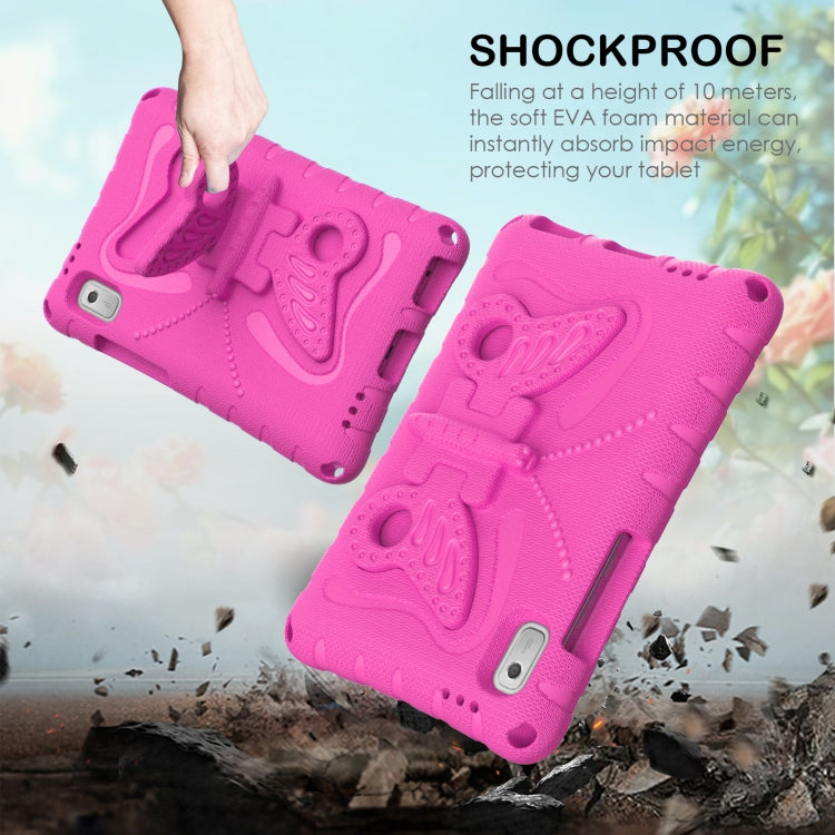 For Lenovo Tab M9 TB-310XU 2023 Butterfly Bracket EVA Shockproof Tablet Case(RoseRed) - Lenovo by PMC TechLife | Online Shopping South Africa | PMC TechLife | Buy Now Pay Later Mobicred