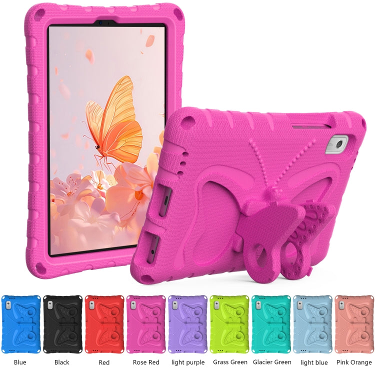 For Lenovo Tab M9 TB-310XU 2023 Butterfly Bracket EVA Shockproof Tablet Case(RoseRed) - Lenovo by PMC TechLife | Online Shopping South Africa | PMC TechLife | Buy Now Pay Later Mobicred