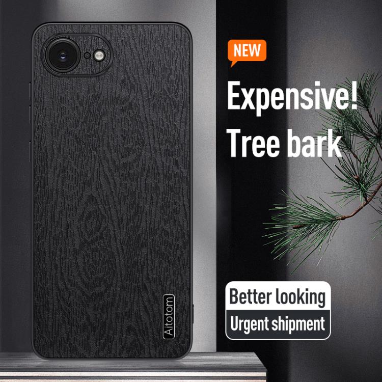 For iPhone 16e Tree Bark Leather Shockproof Phone Case(Brown) - iPhone 16e Cases by PMC TechLife | Online Shopping South Africa | PMC TechLife | Buy Now Pay Later Mobicred