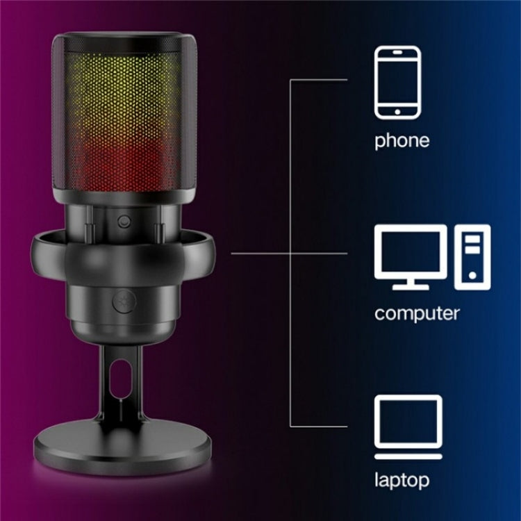 ME6P Professional USB Desktop Recording Microphone with RGB Light - Microphone by PMC Jewellery | Online Shopping South Africa | PMC Jewellery | Buy Now Pay Later Mobicred