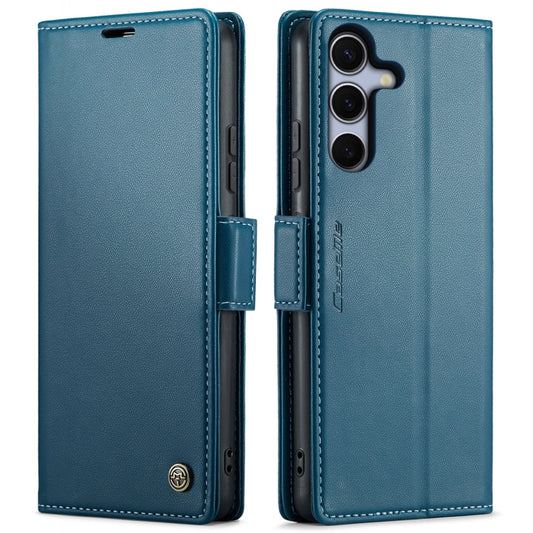 For Samsung Galaxy S25 5G CaseMe 023 Butterfly Buckle Litchi Texture RFID Anti-theft Leather Phone Case(Blue) - Galaxy S25 5G Cases by CaseMe | Online Shopping South Africa | PMC Jewellery | Buy Now Pay Later Mobicred