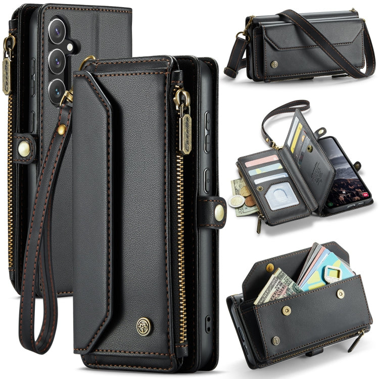 For Samsung Galaxy S24 FE 5G CaseMe C36 Card Slots Zipper Wallet RFID Anti-theft Leather Phone Case(Black) - Galaxy S24 FE 5G Cases by CaseMe | Online Shopping South Africa | PMC Jewellery | Buy Now Pay Later Mobicred