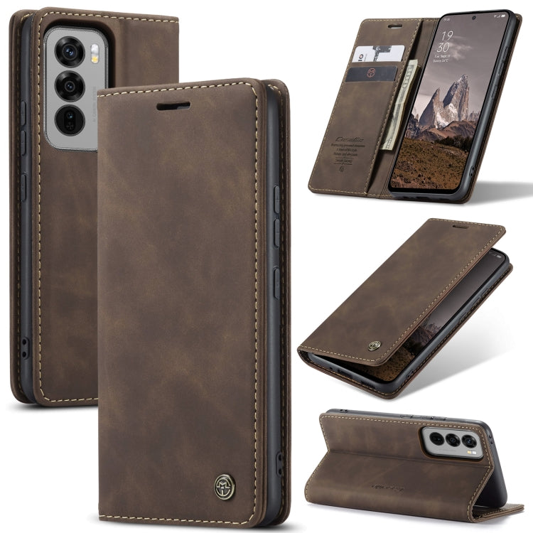 For OPPO Reno12 5G Global CaseMe 013 Multifunctional Horizontal Flip Leather Phone Case(Coffee) - Reno12 Cases by CaseMe | Online Shopping South Africa | PMC Jewellery | Buy Now Pay Later Mobicred