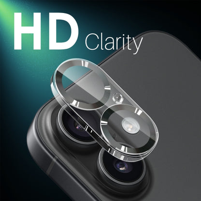 For iPhone 16 / 16 Plus NORTHJO Camera Lens Protector CD Veins 3D Tempered Glass Film(Black) - iPhone 16 Plus Tempered Glass by NORTHJO | Online Shopping South Africa | PMC Jewellery | Buy Now Pay Later Mobicred