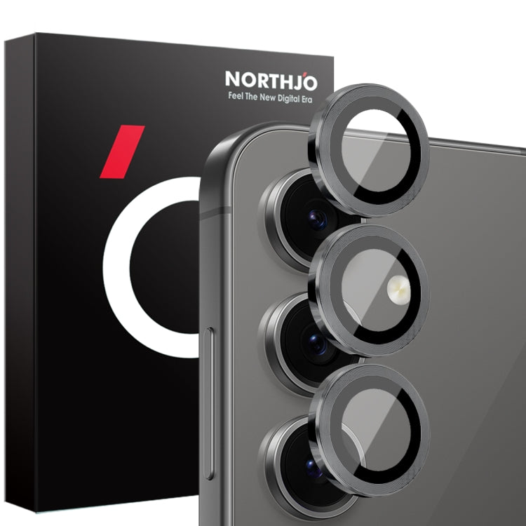 For Samsung Galaxy S24 FE 5G NORTHJO Camera Lens Protector CD Metal Ring Tempered Glass Film(Black) - free shipping - PMC Jewellery - Order now!