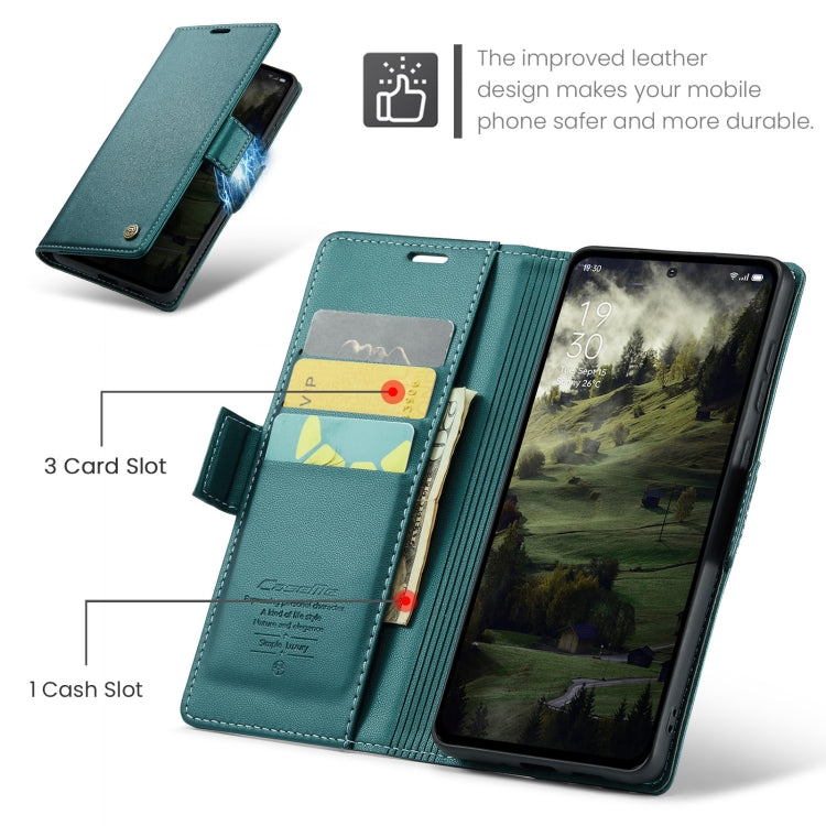 For OPPO Reno12 Pro 5G Global CaseMe 023 Butterfly Buckle Litchi Texture RFID Anti-theft Leather Phone Case(Green) - Reno12 Pro Cases by CaseMe | Online Shopping South Africa | PMC Jewellery | Buy Now Pay Later Mobicred