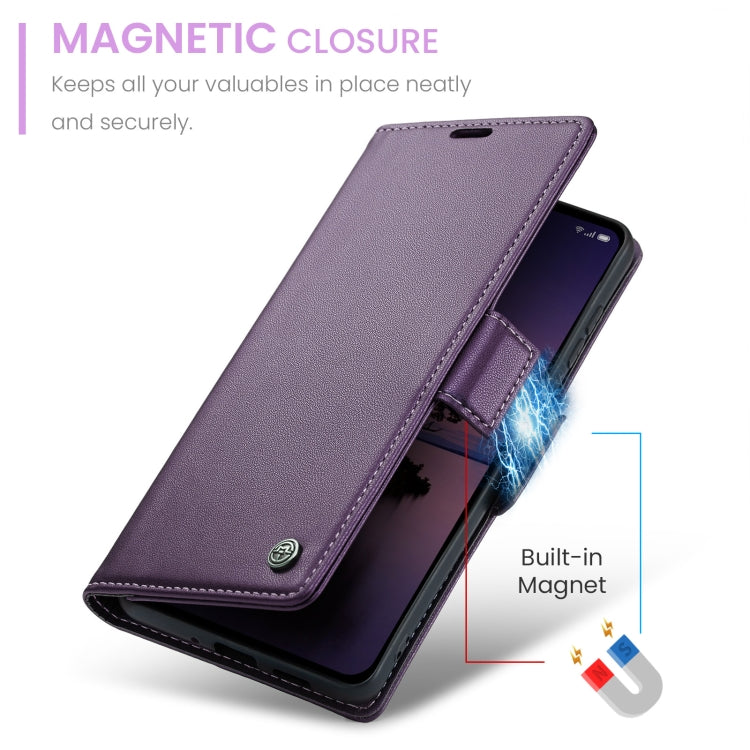 For OPPO Reno12 Pro 5G Global CaseMe 023 Butterfly Buckle Litchi Texture RFID Anti-theft Leather Phone Case(Purple) - Reno12 Pro Cases by CaseMe | Online Shopping South Africa | PMC Jewellery | Buy Now Pay Later Mobicred