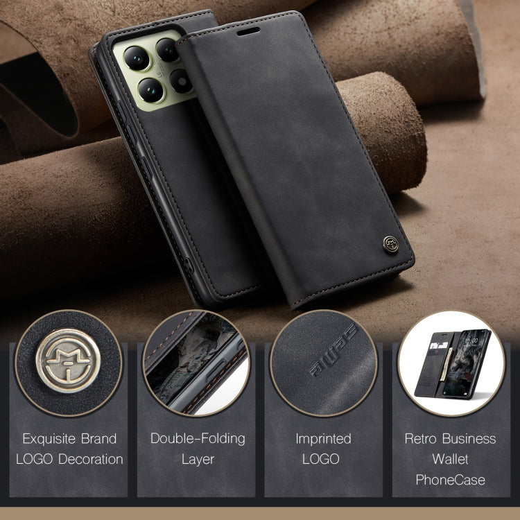 For Xiaomi 14T CaseMe 013 Multifunctional Horizontal Flip Leather Phone Case(Black) - 14T Cases by CaseMe | Online Shopping South Africa | PMC Jewellery | Buy Now Pay Later Mobicred