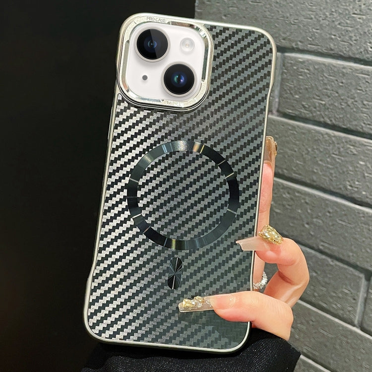 For iPhone 15 AG Carbon Fiber Frameless MagSafe Phone Case(Black) - iPhone 15 Cases by PMc TechLife | Online Shopping South Africa | PMc TechLife | Buy Now Pay Later Mobicred