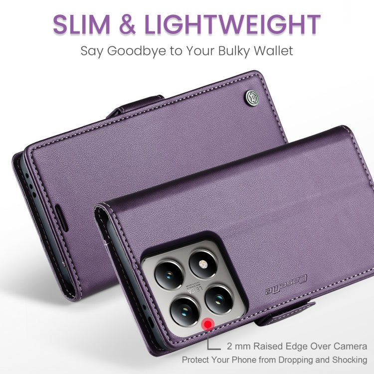 For Xiaomi 14T CaseMe 023 Butterfly Buckle Litchi Texture RFID Anti-theft Leather Phone Case(Purple) - 14T Cases by CaseMe | Online Shopping South Africa | PMC Jewellery | Buy Now Pay Later Mobicred