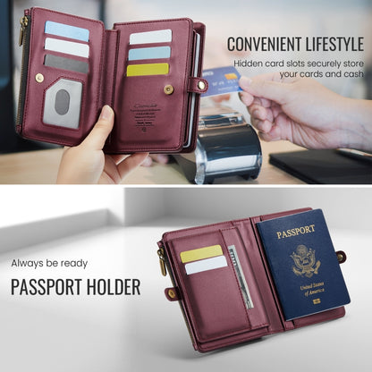 CaseMe-Me60 Multi-functional Anti-theft Swipe Passport Wallet(Red) -  by CaseMe | Online Shopping South Africa | PMC Jewellery | Buy Now Pay Later Mobicred