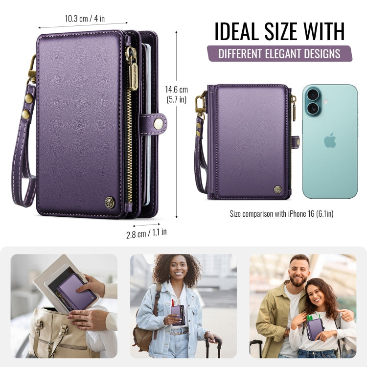 CaseMe-Me60 Multi-functional Anti-theft Swipe Passport Wallet(Purple) -  by CaseMe | Online Shopping South Africa | PMC Jewellery | Buy Now Pay Later Mobicred