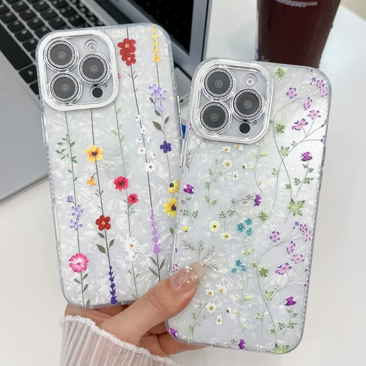 For iPhone 16e Electroplating Flower Texture TPU Phone Case(Wild Chrysanthemum SH5) - iPhone 16e Cases by PMC TechLife | Online Shopping South Africa | PMC TechLife | Buy Now Pay Later Mobicred